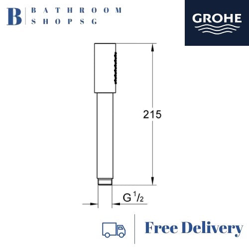 Grohe Aqua Stick Hand Shower with 1 Spray 26465AL0 | Grohe Brushed Hard Graphite Handshower