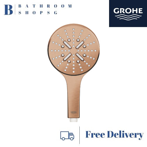 Grohe Rainshower Smartactive 130 Handshower 3 Sprays 26574DL0 Brushed Warm Sunset