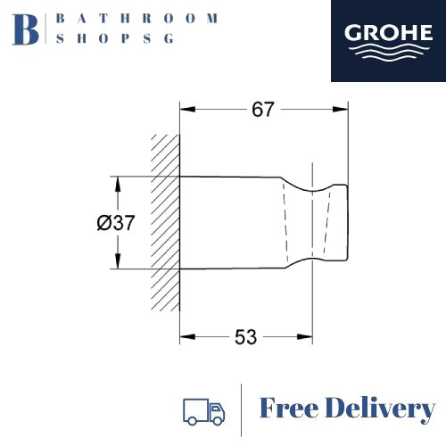 Grohe Rainshower Wall Shower Holder | Grohe Chrome 27056000
