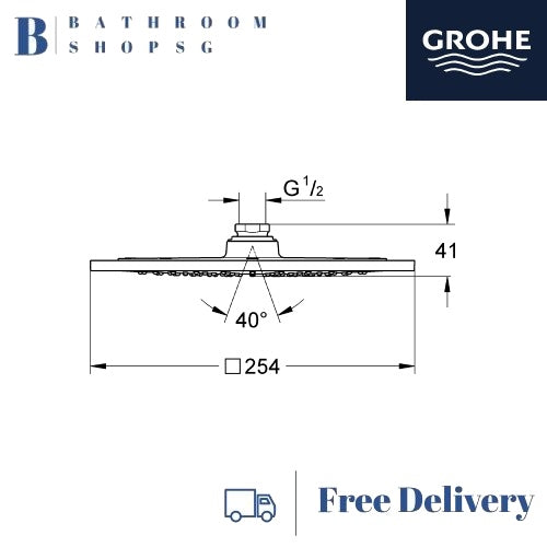 Grohe Rainshower F-series 10inch Head Shower 1 Spray 27271000 | Grohe Overhead Ceiling Shower