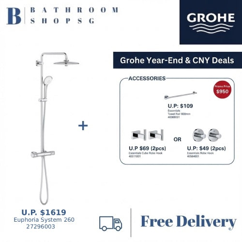 [Grohe Year-End Promo]Grohe Euphoria 260 Shower System With Thermostatic Mixer 27296003 Rainshower Set