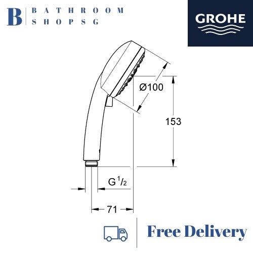 Grohe NTempesta Cosmopolitan 100 IV Hand Shower 4 Sprays 27575002