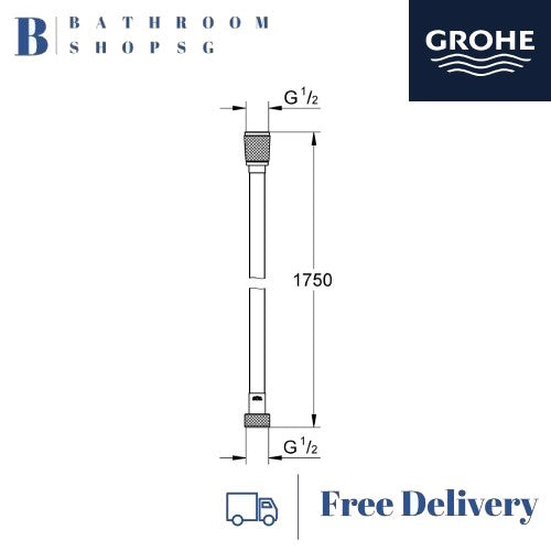 Grohe SilverFlex Shower Hose Twiststop 1750mm | Grohe 28388A01 Grey