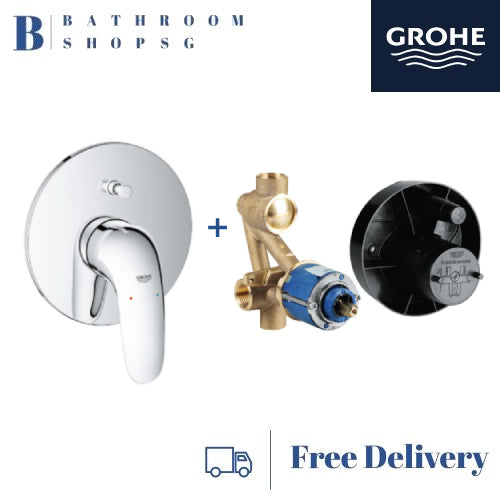 GROHE Eurostyle Single-lever Bath Mixer Trimset 29099003 with Concealed Body 33963000