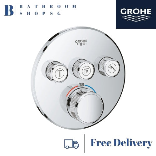 Grohe SmartControl 3-way Thermostat Conceal Mixer Bathroom Bundle Set - Round | Grohe 35600 29121
