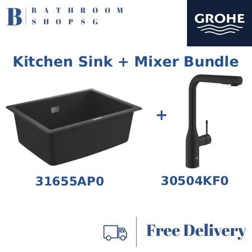 Grohe K700U Composite Single Bowl Kitchen Sink 31655AP0 bundle with Essence Sink Mixer 30504KF0