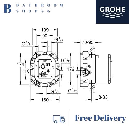 Grohe 35500000 Rapido T Universal Thermostat Shower Mixer for Concealed Installation
