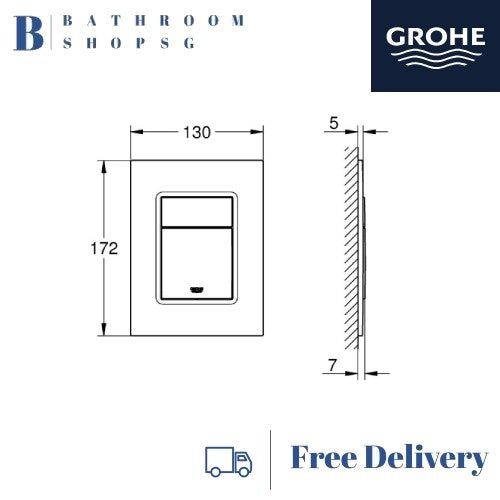 Grohe Skate Cosmopolitan S Toilet Flush Plate Matt Chrome 37535P00