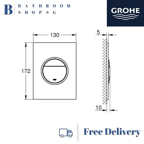 Grohe Nova Cosmopolitan S Toilet Flush Plate Matt Chrome 37601P00