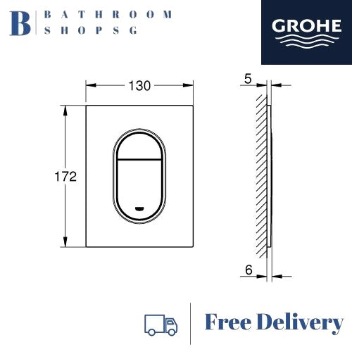Grohe Arena Cosmopolitan S Toilet Wall Flush Plate Phantom Black 37624KF0