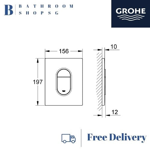 Grohe Arena Cosmopolitan Toilet Flush Plate Chrome 38844000