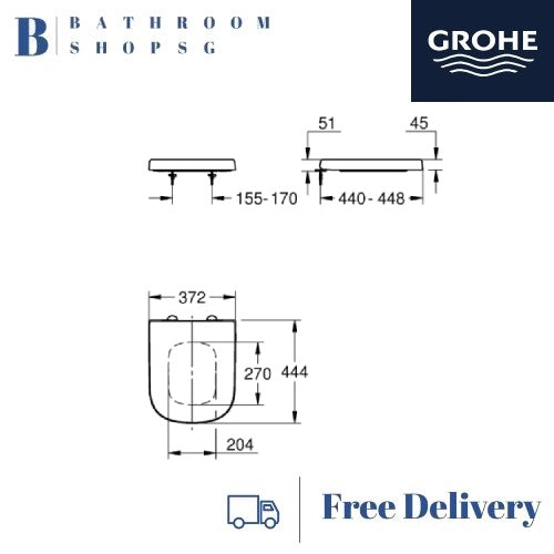 Grohe Euro Ceramic Floor Standing Toilet WC Set New 39338000+39330002+39332000