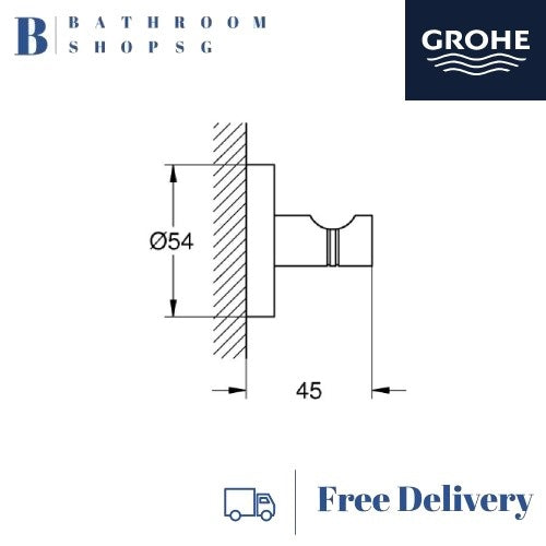 Grohe 40364AL1 Essentials Robe Hook Hard Graphite | Grohe Bathroom Accessories