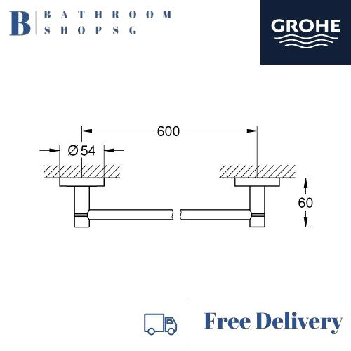 Grohe 40366001 Essentials Towel Rail | Grohe  Bathroom Accessories