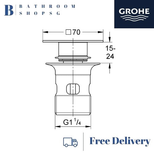 Grohe 40565000 Waste Set With Push-open Plug for Bathroom Basin