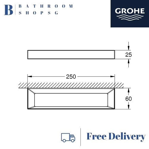 Grohe 40766000 Selection Cube Towel Ring | Grohe  Bathroom Accessories