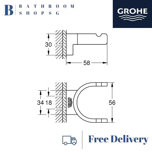 Grohe 41049DA0 Selection Double Robe Hook | Grohe Bathroom Accessories