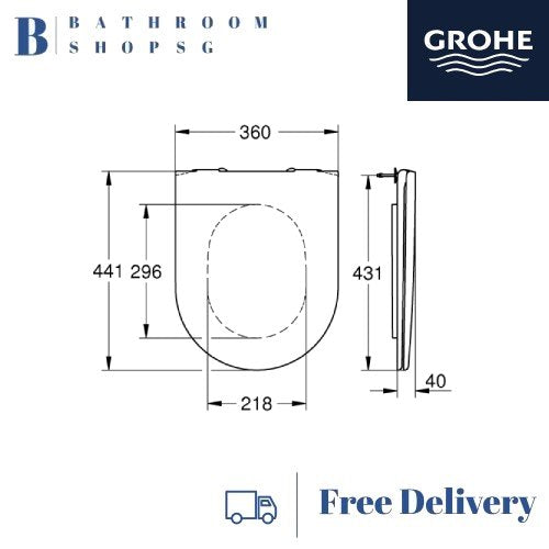 Grohe Essence Floor Standing Toilet Bowl Water Closet Set 3957200H+39579000+39577000