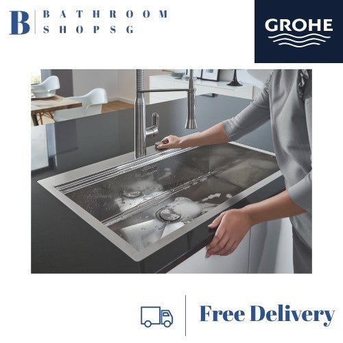 Grohe K800 Stainless Steel 90-S Top Mount Big Single Bowl Kitchen Sink 31584SD1