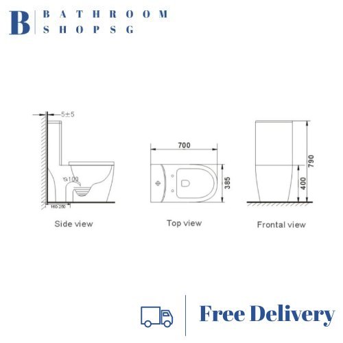 Inspire INS-6035RA Rimless Tornado Flush One Piece Toilet Bowl bundle with TOTO WashletTCF24410AAA Electric Bidet Seat