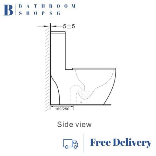 Inspire INS-6081A Rimless Tornado Flush One Piece Toilet Bowl