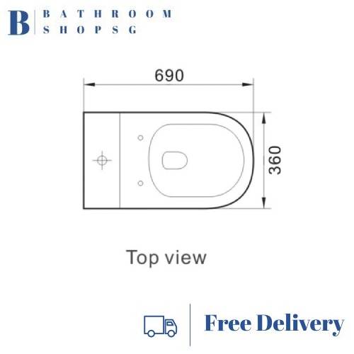 Inspire INS-6081A Rimless Tornado Flush One Piece Toilet Bowl