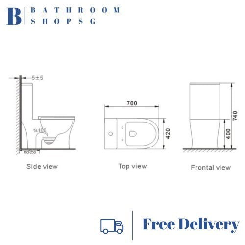Inspire INS-6099RA Rimless Tornado Flush One Piece Toilet Bowl bundle with TOTO WashletTCF24410AAA Electric Bidet Seat
