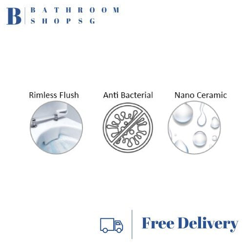 Inspire 6081A Rimless Tornado Flush OP Toilet Bowl with Seat and