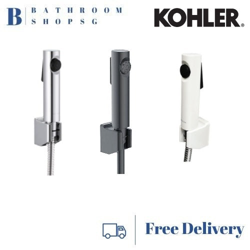 Kohler Cuff Hygiene Toilet Bidet Spray Set with Hose and Bracket K-98100X Chrome White Black