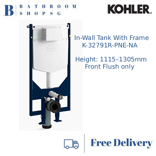 Kohler Reach Wall Hung Toilet K-32125R with Cistern Wall Brackets and Flush Plate Bundle Set