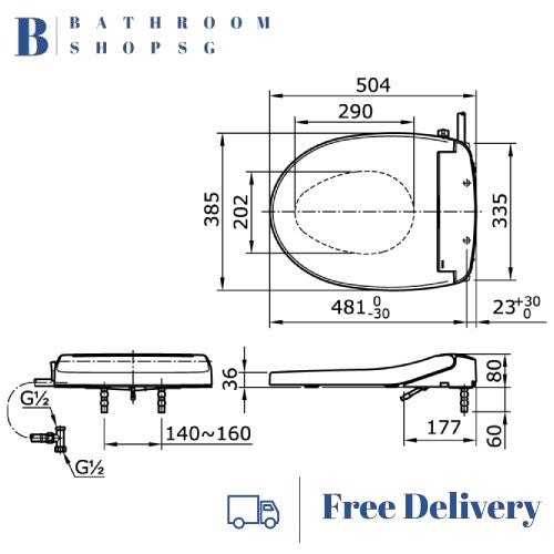 TOTO Ecowasher TCW07S Manual Bidet Seat and Cover