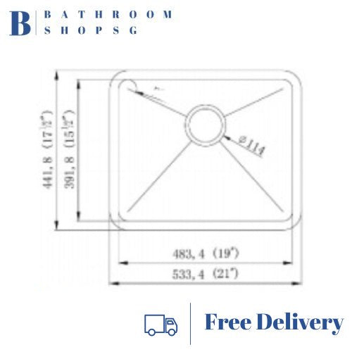 Monic HOT-535 Stainless Steel Undermount Single Bowl Kitchen Sink