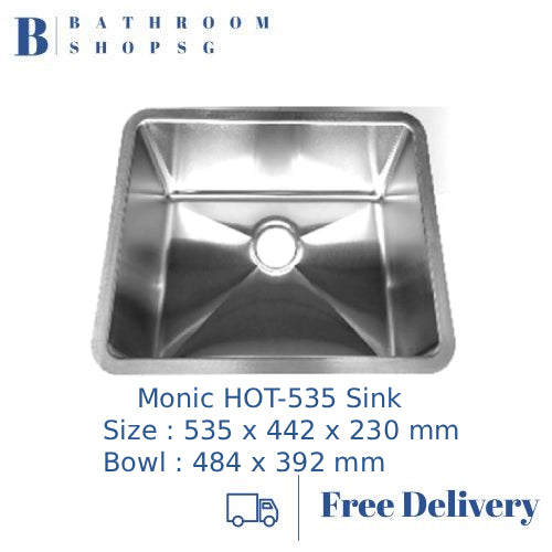Monic HOT-535 Stainless Steel Undermount Single Bowl Kitchen Sink