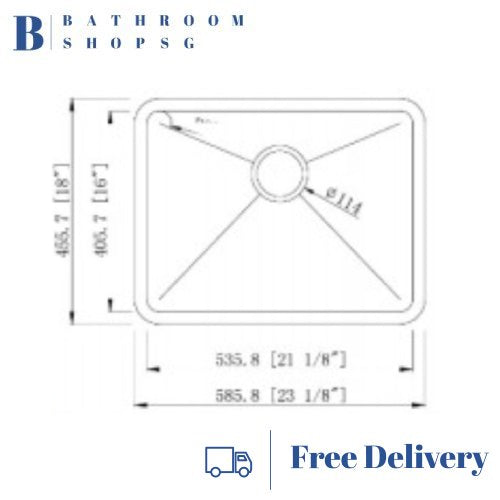 Monic HOT-586 Stainless Steel Undermount Single Bowl Kitchen Sink