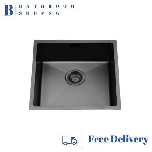 Monic MBX-450 Black Steel Undermount Single Bowl Kitchen Sink