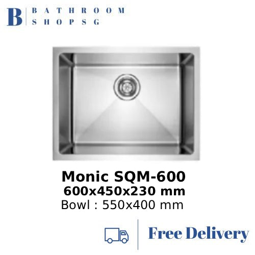 Monic SQM-600 Handmade Single Bowl Stainless Steel Kitchen Sink