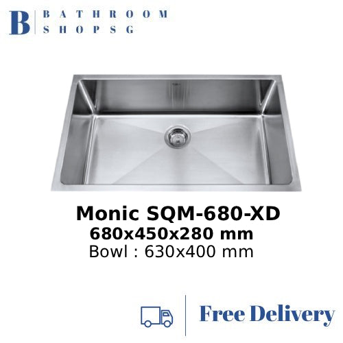 Monic SQM-680-XD Single Bowl Stainless Steel Kitchen Sink