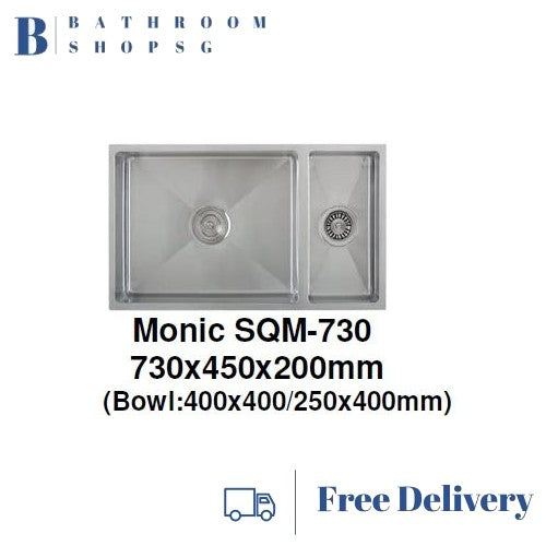 Monic SQM-730 Double Bowl Stainless Steel Reversible Kitchen Sink