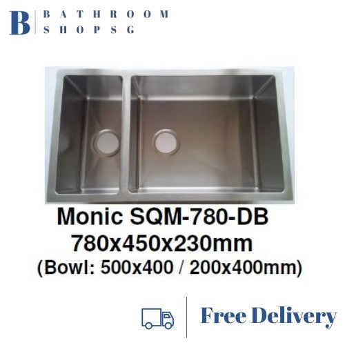 Monic SQM-780-DB Double Bowl Stainless Steel Kitchen Sink