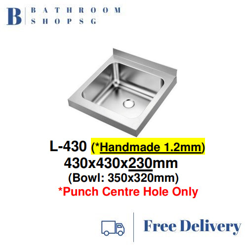 Monic L-430 Wall mount Stainless Steel Single Bowl Kitchen Sink