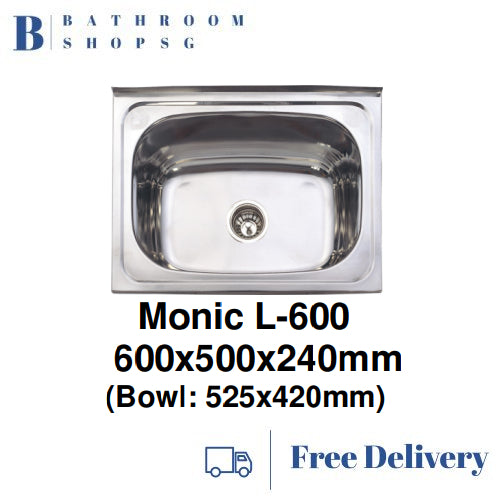 Monic L-600 Wall mount Stainless Steel Single Bowl Kitchen Sink