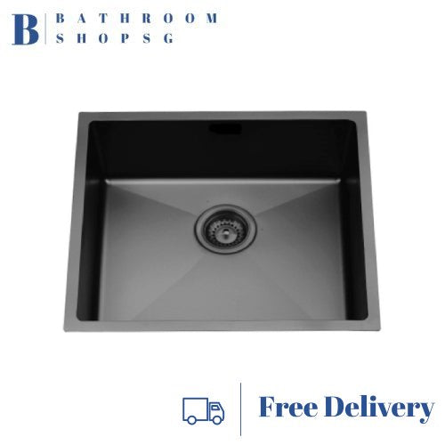 Monic MBX-550 Black Steel Undermount Single Bowl Kitchen Sink