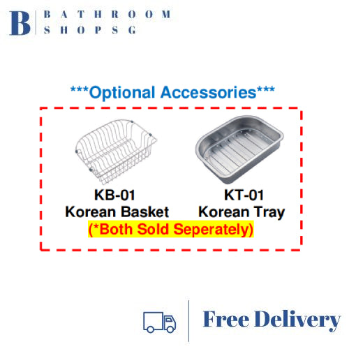 Monic K-840 Korean-Made Stainless Steel Single Bowl Kitchen Sink
