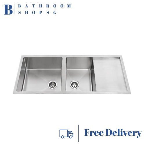 Monic SQM-1308 Double Bowl with Drainer Stainless Steel Kitchen Sink