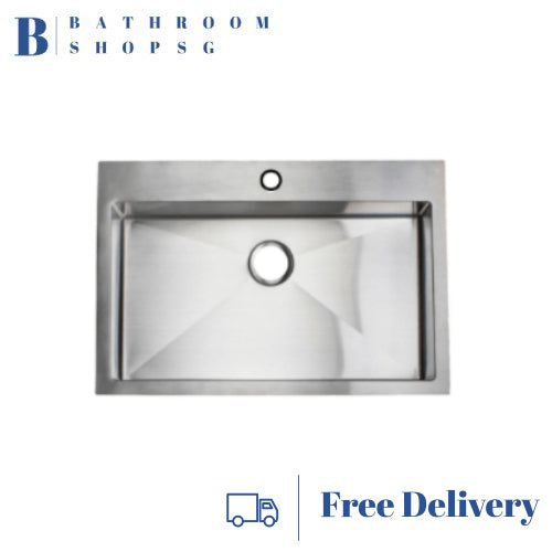 Monic SQM-680-P Handmade Single Bowl Stainless Steel Kitchen Sink