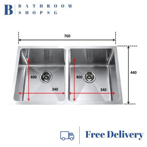 Monic SQM-760 Double Bowl Stainless Steel Kitchen Sink