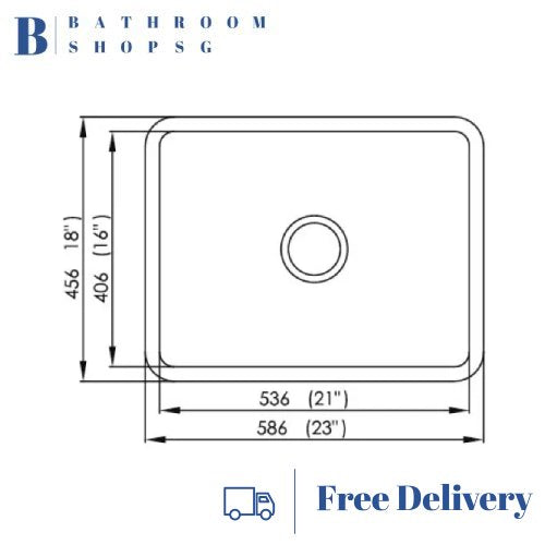 Monic u-586-NC Stainless Steel Under mount Single Bowl Narrow Corner Kitchen Sink