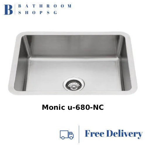 Monic u-680-NC Stainless Steel Under mount Single Bowl Narrow Corner Kitchen Sink