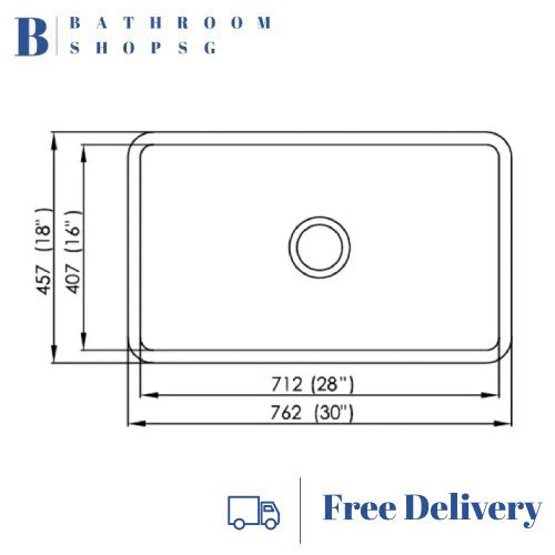 Monic u-762-NC Stainless Steel Under mount Single Bowl Narrow Corner Kitchen Sink