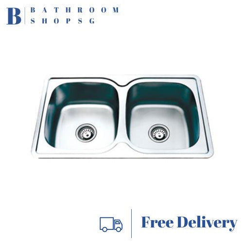 Monic i-820 Stainless Steel Inset Mount Double Bowl Kitchen Sink